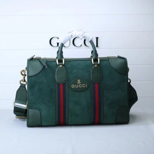 Borsone Gucci in camoscio con Web 459311 verde