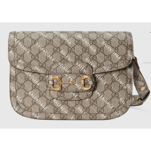 Borsa Gucci The Hacker Project piccola Gucci Horsebit 1955 602204 Beige