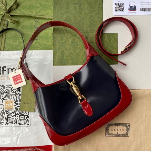 Borsa Hobo in pelle originale Gucci Vintage Jackie 1961 636706 Vino nero