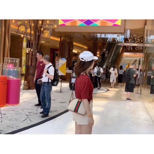 Borsa a tracolla in tela Gucci Vintage 499621 Cammello