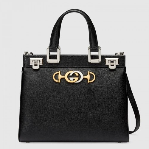 Borsa a mano piccola in pelle martellata Gucci Zumi 569712 Nera