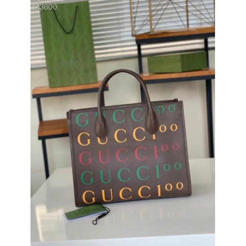 Borsa tote media Gucci 680956 marrone