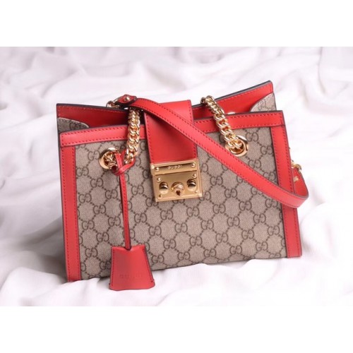 Borsa a tracolla originale Gucci Padlock 498156 rossa