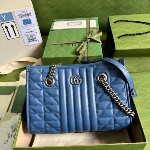Gucci piccola borsa a tracolla in pelle 681483 blu