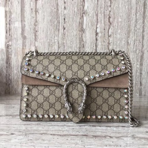 Borsa a tracolla piccola GG Gucci Dionysus 400249 Albicocca