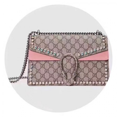 Borsa a tracolla Gucci Dionysus piccola GG 400249 Rosa