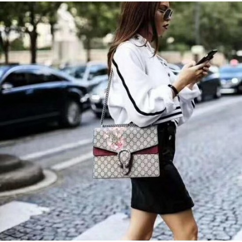 Borsa a tracolla in tela Gucci Dionysus GG 403348 Vino