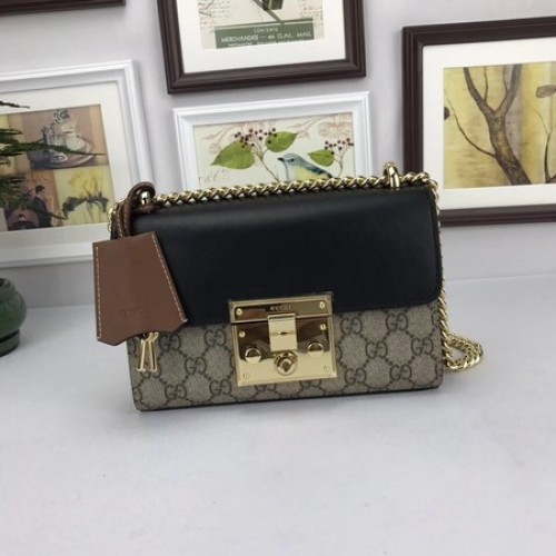 Borse a tracolla Gucci Padlock GG Supreme 409487 nere