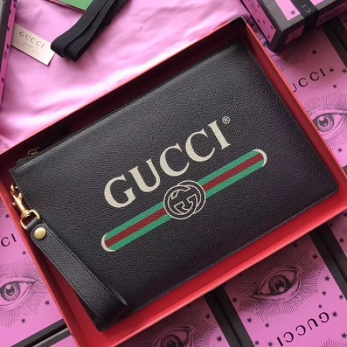 Pochette in pelle di vitello GG Marmont Gucci 466489 nera