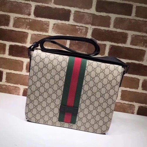 Borsa Messenger Gucci GG Supreme 475432 Marrone