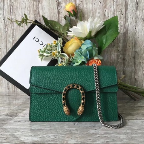 Borsa Gucci Super mini in pelle Dionysus 476432 Verde