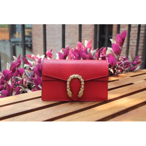 Borsa Gucci Super mini in pelle Dionysus 476432 Rossa