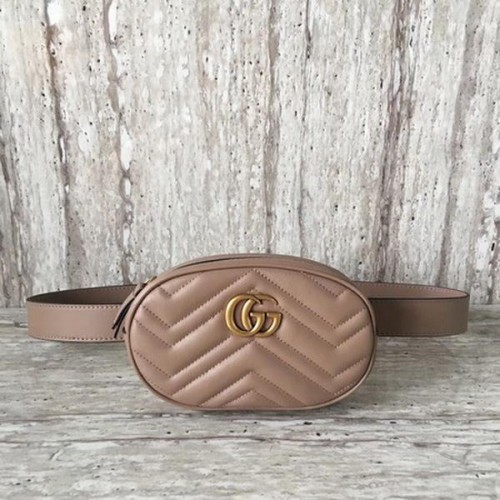 Marsupio in pelle Gucci GG Marmont 476434 Albicocca