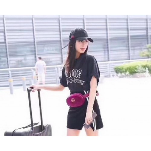 Marsupio in velluto Gucci GG Marmont 476434 Viola