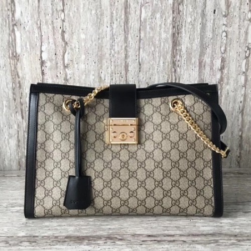 Borsa a tracolla GG media Gucci Padlock 479197 nera