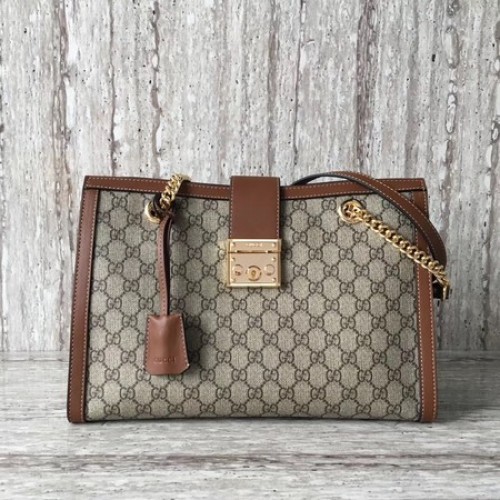 Borsa a tracolla GG media Gucci Padlock 479197 marrone