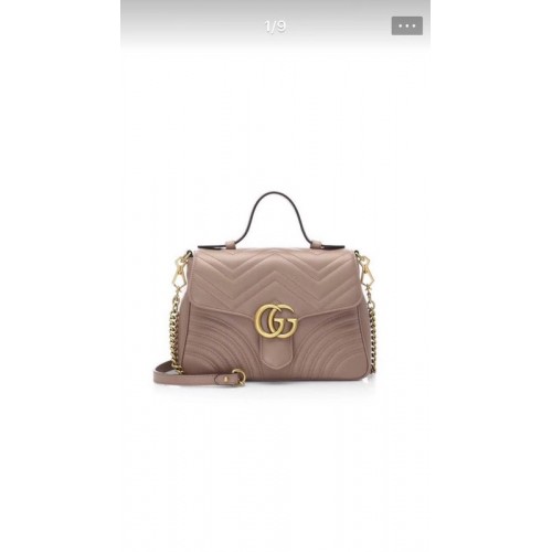 Borsa Gucci GG Marmont piccola con manico superiore 498110 Albicocca