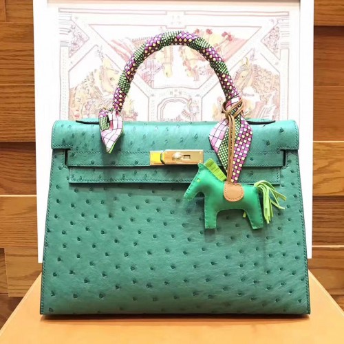 Borsa Toto In Pelle Di Struzzo HERMES 1788 Verde