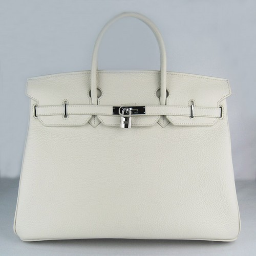 Borsa Togo Hermes Birkin 40CM Beige 6099 Argento
