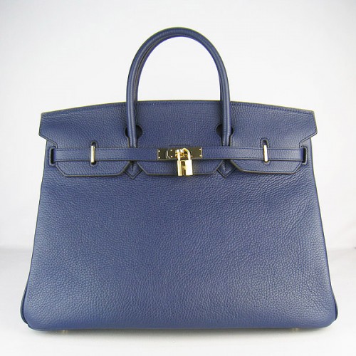 Borsa Hermes Birkin 40CM Togo blu scuro 6099 oro