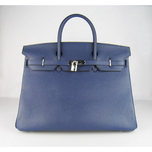 Borsa Hermes Birkin 40CM Togo blu scuro 6099 argento