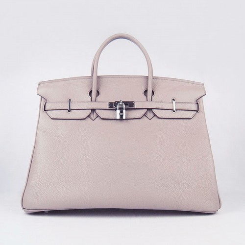 Borsa Togo Hermes Birkin 40CM Grigio 6099 Argento