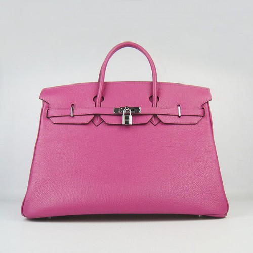 Borsa Hermes Birkin 40CM Togo Scuro Peachblow 6099 Argento