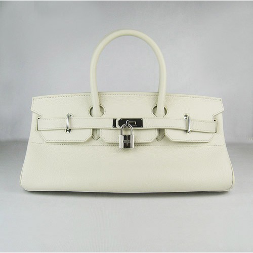 Hermes Birkin 6109 Borsa in pelle Togo Beige 42cm Argento