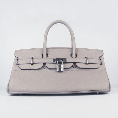 Hermes Birkin 6109 Togo Borsa in Pelle Grigio 42cm Argento