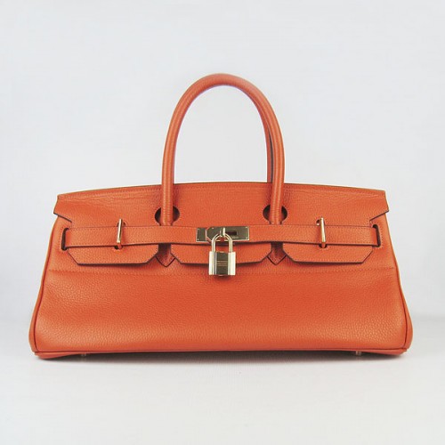 Hermes Birkin 6109 Togo Borsa in pelle arancione 42 cm oro