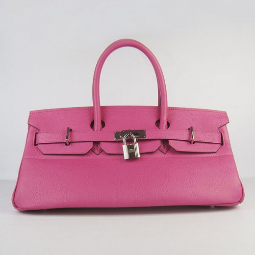 Hermes Birkin 6109 Togo Borsa in pelle Peachblow 42cm Argento