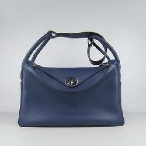 Borsa a tracolla Hermes Lindy 34CM blu scuro