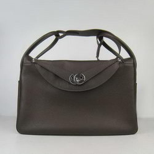 Borsa a tracolla Hermes Lindy 34CM caffè scuro