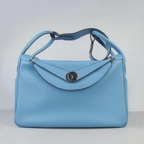 Borsa a tracolla Hermes Lindy 34CM azzurro