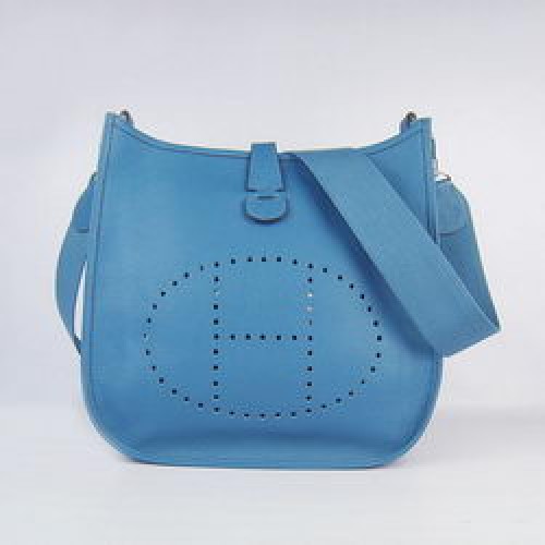 Hermes pelle bovina Evelyne Messenger Bag 6309 blu
