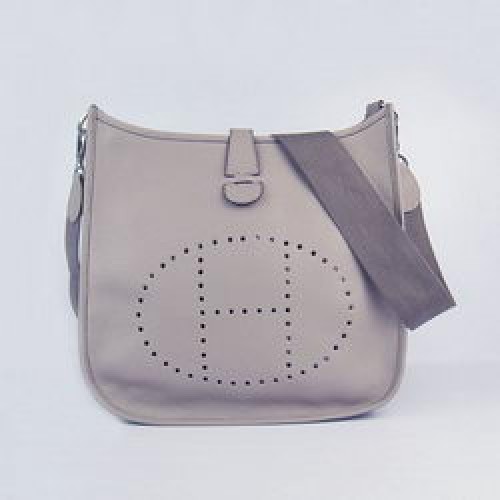 Hermes pelle bovina Evelyne Messenger Bag 6309 grigio
