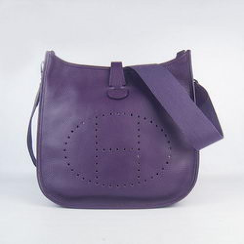 Hermes pelle bovina Evelyne Messenger Bag 6309 Viola