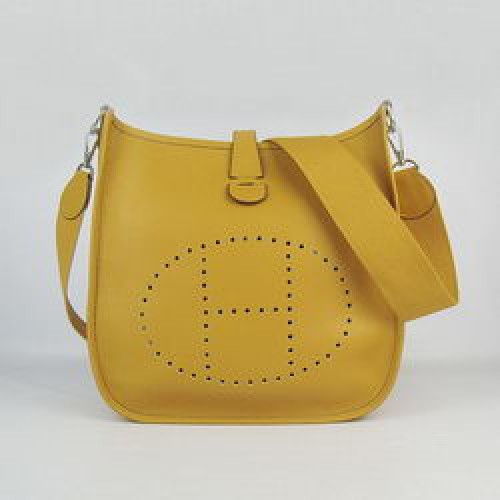 Hermes pelle bovina Evelyne Messenger Bag 6309 Giallo