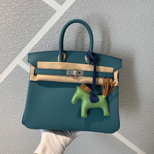 Hermes Birkin 25CM Epsom Borsa in pelle originale H25E verde scuro