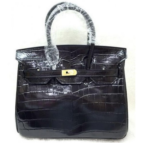Hermes Birkin 25CM Tote Bag in pelle di cocco H25TCO nero