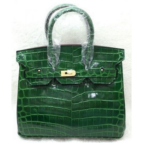 Hermes Birkin 25CM Tote Bag in pelle di coccodrillo H25TCO verde