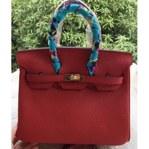 Hermes Birkin 25CM Tote Bag Litchi in pelle H25T rosso