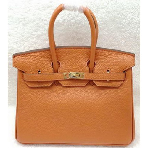 Hermes Birkin 25CM Tote Bag in pelle originale H25T arancione