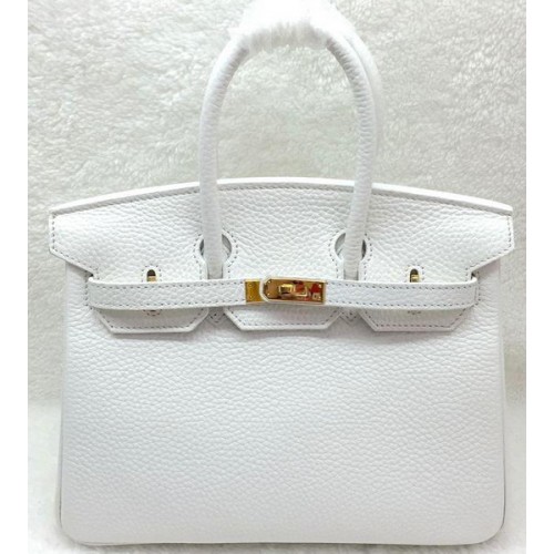 Hermes Birkin 25CM Tote Bag in pelle originale H25T bianco