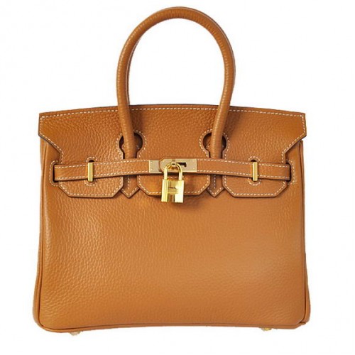 Hermes Birkin 25CM Tote Borse Togo Pelle Camel Godlen