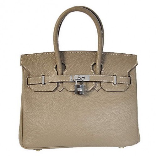 Hermes Birkin 25CM Tote Borse Togo in pelle argento grigio scuro