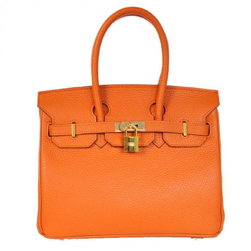 Hermes Birkin 25CM Tote Borse Togo pelle arancione Godlen