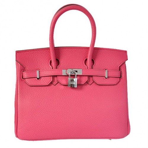 Hermes Birkin 25CM Tote Borse Togo Pelle Pesca Argento