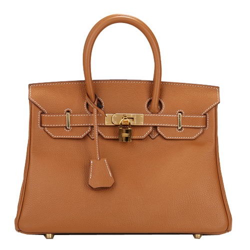 Hermes Birkin 30CM Tote Bag Camel pelle originale H30 oro