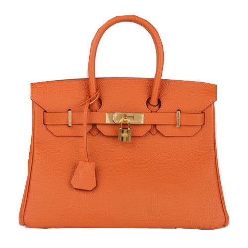 Hermes Birkin 30CM Tote Bag arancione in pelle originale H30 argento